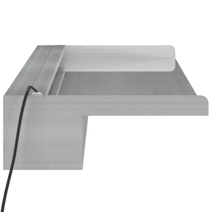 vidaXL - Roestvrij staal - Watervaloverlaat met RGB LED's 90 cm - Zilver 9