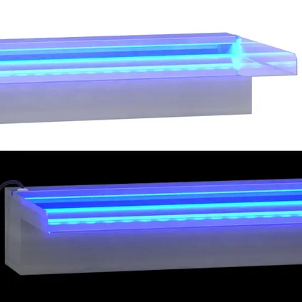vidaXL - Roestvrij staal - Watervaloverlaat met RGB LED's 45 cm - TLS151409 7