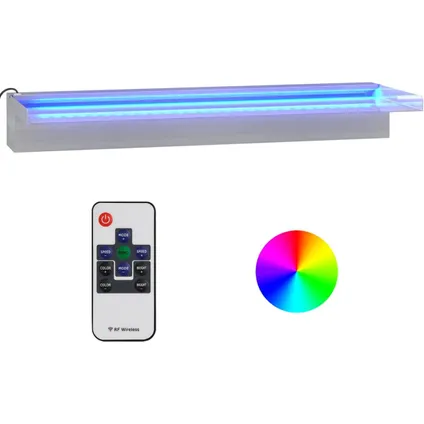 vidaXL - Roestvrij staal - Watervaloverlaat met RGB LED's 60 cm - Zilver 4