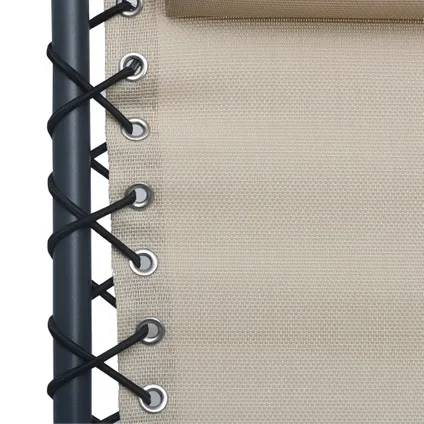 The Living Store - Tissu - Chaise pliable de terrasse Crème Textilène - TLS47900 6