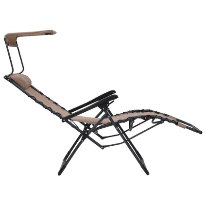 vidaXL - Tissu - Chaise pliable de terrasse Textilène Taupe - 312469 6