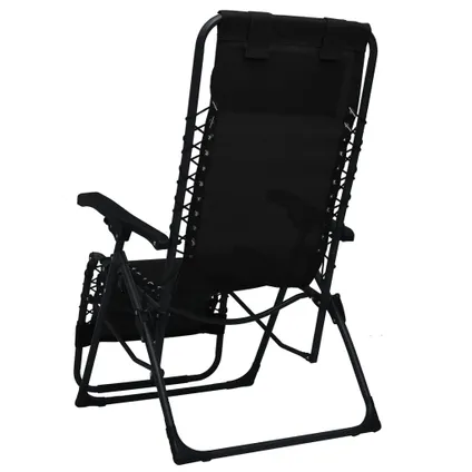 vidaXL terrasstoel Verstelbaar - Set van 2 - Textileen - Zwart - 61x88x107.5cm 4