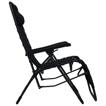 vidaXL terrasstoel Verstelbaar - Set van 2 - Textileen - Zwart - 61x88x107.5cm 5