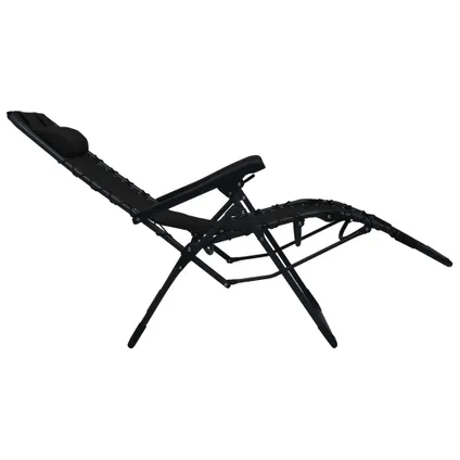 vidaXL terrasstoel Verstelbaar - Set van 2 - Textileen - Zwart - 61x88x107.5cm 6