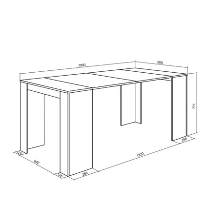 Table console extensible, Skraut Home, 180, Noir 3