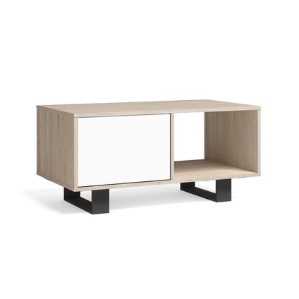 Skraut Home - middentafel met Puerta, Windmodel, 92x50x45cm, Eik en wit, Noordse stijl