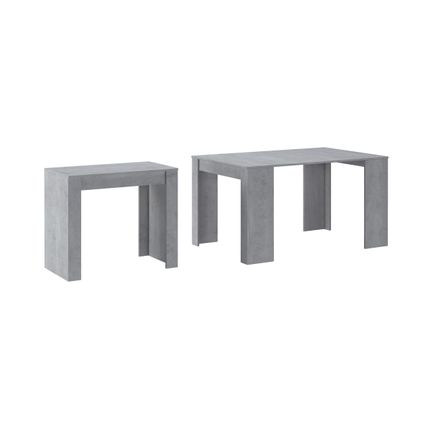 Skraut Home - uitbreidbare consoletafel - tot 140 cm - cement - 90x50x78 cm