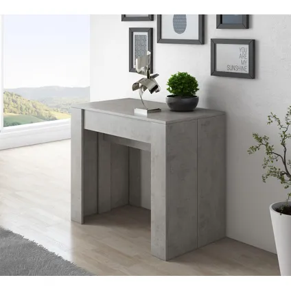 Skraut Home - uitbreidbare consoletafel - tot 140 cm - cement - 90x50x78 cm 3