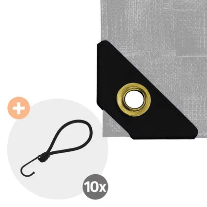 Bâche de couverture ECD Germany Premium Bâche en tissu avec oeillets, 4x6m 24m², 650g/m², gris, PVC 4