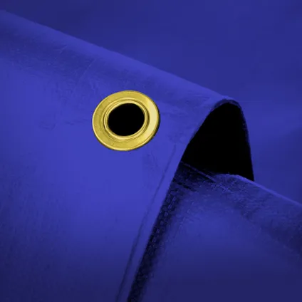 ECD Germany Premium dekzeil stoffen dekzeil met ogen + 10 haken, 3x2m 6m², 650g/m², blauw, PVC 3
