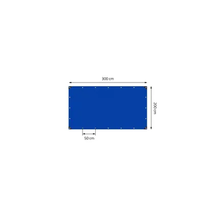 ECD Germany Premium dekzeil stoffen dekzeil met ogen + 10 haken, 3x2m 6m², 650g/m², blauw, PVC 6