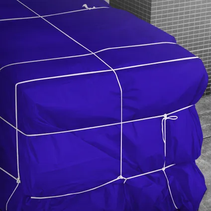 ECD Germany Premium dekzeil stoffen dekzeil met ogen + 10 haken, 3x2m 6m², 650g/m², blauw, PVC 9