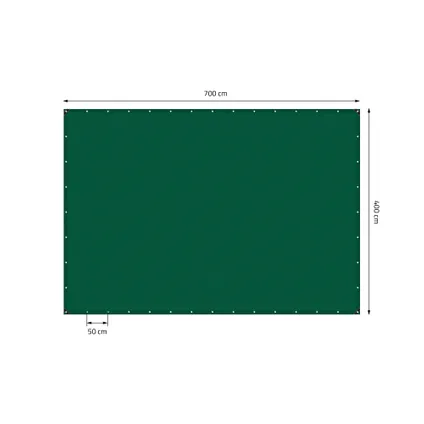 Bâche de couverture ECD Germany Premium Bâche en tissu avec oeillets, 4x7m 28m², 650g/m², vert, PVC 6