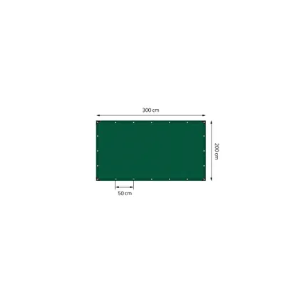 ECD Germany Premium dekzeil stoffen dekzeil met ogen + 10 haken, 3x2m 6m², 650g/m², groen, PVC 6