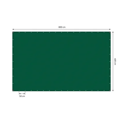 Bâche de couverture ECD Germany Premium Bâche en tissu avec oeillets, 4x8m 32m², 650g/m², vert, PVC 6