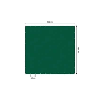 Bâche de couverture ECD Germany Premium Bâche en tissu avec oeillets, 5x4m 20m², 650g/m², vert, PVC 6