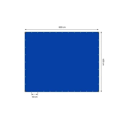 ECD Germany Premium dekzeil stoffen dekzeil met ogen, 4x6m 24m², 650g/m², blauw, PVC 6