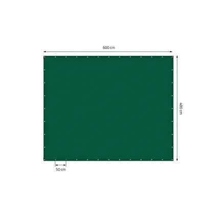 ECD Germany Premium dekzeil stoffen dekzeil met ogen, 4x6m 24m², 650g/m², groen, PVC 6