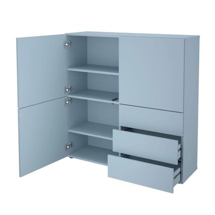 FMD Armoire avec 3 tiroirs et 3 portes 99x31,5x101,2 cm Bleu