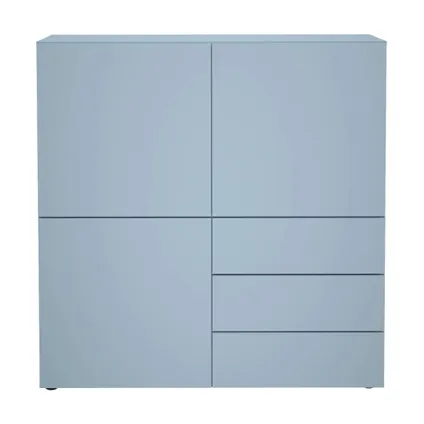 FMD Armoire avec 3 tiroirs et 3 portes 99x31,5x101,2 cm Bleu 2