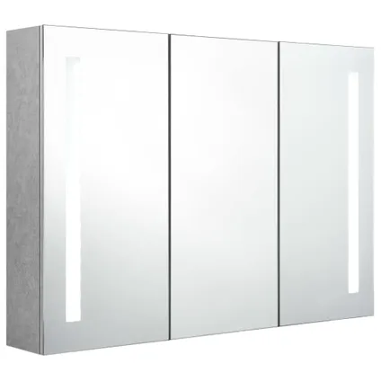 Maison du'monde - Armoire de salle de bain à miroir LED Gris béton 89x14x62 cm 3