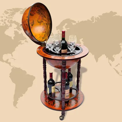 Maison du'monde - Support de vin sous forme de globe Bois d'eucalyptus 3