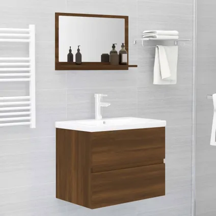 Maison du'monde - Miroir de bain Chêne marron 60x10,5x37 cm Bois d'ingénierie 5