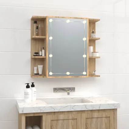 Maison du'monde - Armoire à miroir avec LED Chêne sonoma 70x16,5x60 cm 3