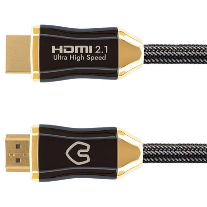 Qnected® HDMI 2.1 kabel 0,5 meter - Ultra High Speed - 48 Gbps - Charcoal Black 2