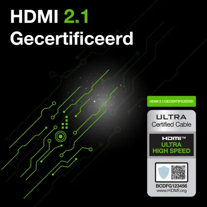 Qnected® HDMI 2.1 kabel 3 meter - Gecertificeerd - Ultra High Speed - 48 Gbps - Charcoal Black 5