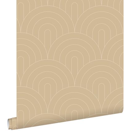 ESTAhome behangpapier art deco bogen donker beige - 50 x 900 cm - 139778