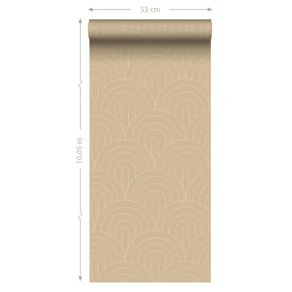 ESTAhome behangpapier art deco bogen donker beige - 50 x 900 cm - 139778 10