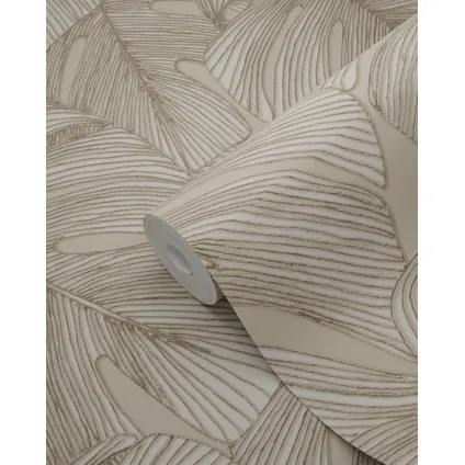 Origin Wallcoverings behang 3D-motief bladeren zand beige - 50 x 900 cm - 347917 6