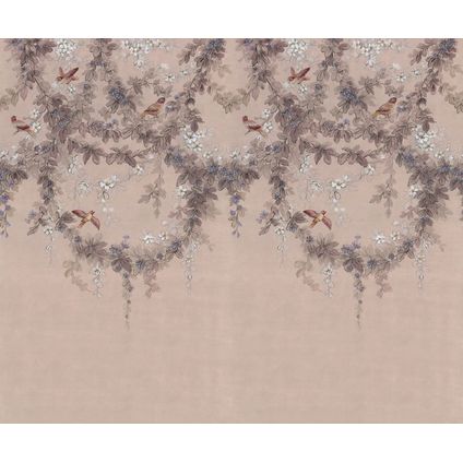 Komar papier peint panoramique des oiseaux gris rose - 3 x 2,50 m - 612795