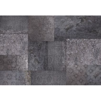 Sanders & Sanders papier peint panoramique carrelage gris foncé - 368 x 248 cm - 612326