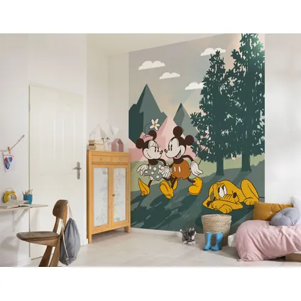 Komar fotobehang Mickey & Minnie Mouse groen, roze en geel - 2 x 2,50 m - 612776 2