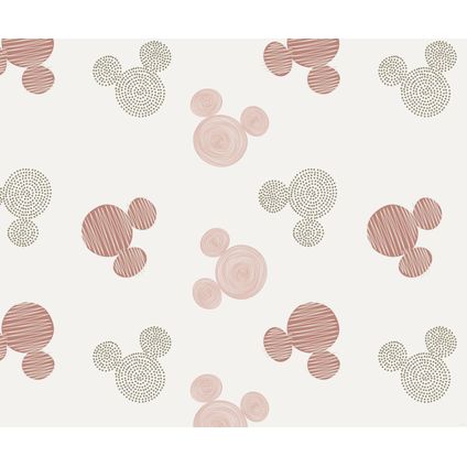Komar fotobehangpapier Mickey Mouse wit, roze en grijs - 3 x 2,50 m - 612765
