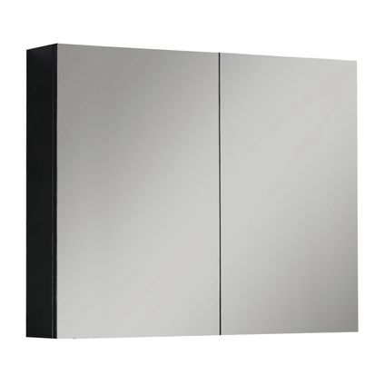 Meuble a miroir Cuba 90 x 16 x 70 cm - Badplaats - Noir Matt - Miroir armoire