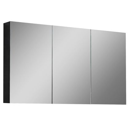 Meuble a miroir Cuba 120 x 16 x 70 cm - Badplaats - Noir Matt - Miroir armoire