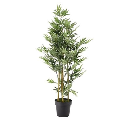 Bellatio Flowers & Plants Kunstplant - bamboe - 125 cm - groen