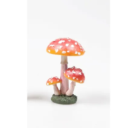 Decoratie huis/tuin beeld paddenstoel - vliegenzwammen - 10 cm 2