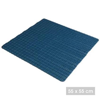 Urban Living Badkamer anti slip mat - rubber - donkerblauw - 39x69cm 2