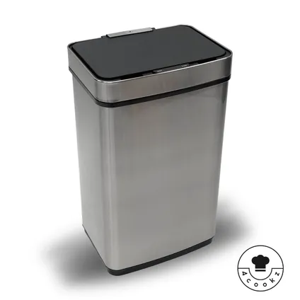 4cookz® Smart Poubelle à capteur comprenant 50 sacs poubelles - 60L en acier inoxydable 6