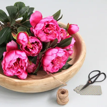 Fleur artificielle Mica Decorations Pioenrozen - 40x40x55 cm - Rose 3