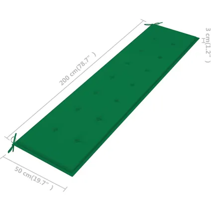 vidaXL - Stof - Tuinbankkussen 200x50x3 cm oxford stof groen - TLS47608 9