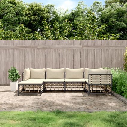 The Living Store - Poly rattan - 6-delige Loungeset met kussens poly rattan - TLS318677