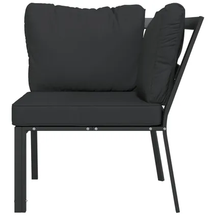 The Living Store - Acier - Chaise de jardin avec coussins gris 76x76x79 cm - TLS362718 3