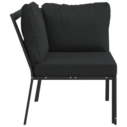 The Living Store - Acier - Chaise de jardin avec coussins gris 76x76x79 cm - TLS362718 4