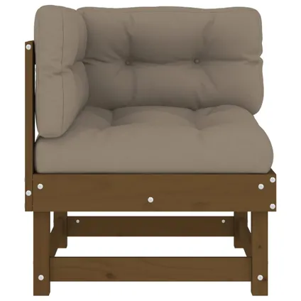The Living Store - Bois - Canapé d'angle avec coussins marron miel bois de pin - TLS825425 3