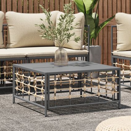 The Living Store - Rotin synthétique - Table de jardin anthracite 70x70x34 cm - TLS364133